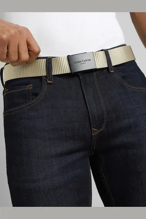 Simon Carter Men Textured Leather Belt