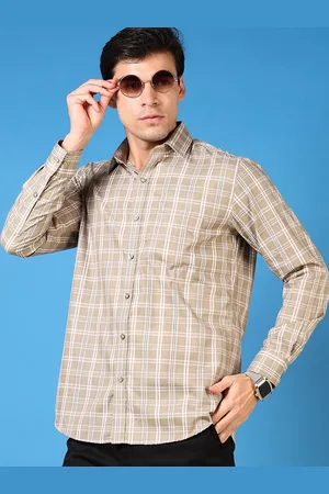 V-Mart Men Slim Fit Spread Collar Checked Cotton Casual Shirt
