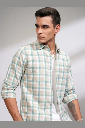 Highlander Men Slim Fit Opaque Checked Casual Shirt
