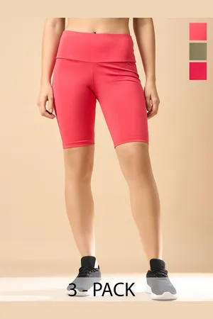 Color Capital Pack Of 3 Women Solid Above Knee Gym Tights