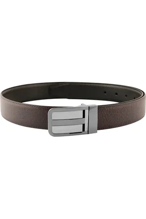 ZEVORA Men Textured Leather Reversible Belt