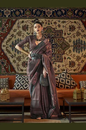 ELORA Ethnic Motifs Woven Design Zari Kanjeevaram Saree