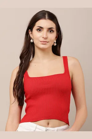 NoBarr Women Sleeveless Crop Fitted Top