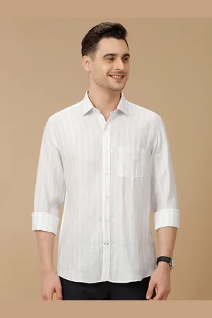 Linen Club Men Contemporary Slim Fit Opaque Striped Casual Shirt