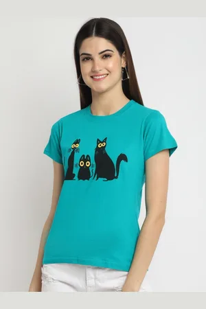 Corsica Women Regular Fit Graphic Printed Round Neck Cotton T-shirt
