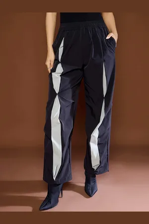 Sassafras Women Front Invert Pleat Baggy Parachute Pants