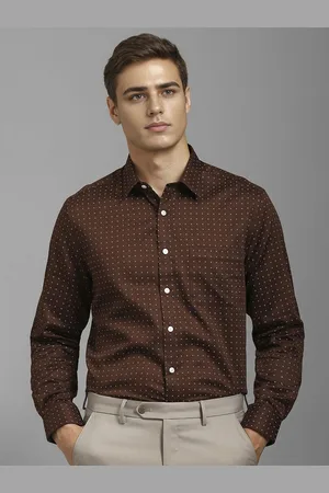 Louis Philippe Men Classic Spread Collar Micro Ditsy Printed Cotton Formal Shirt