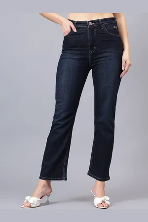 BAESD Women Comfort Regular Fit Mid-Rise Low Distress Light Fade Stretchable Jeans