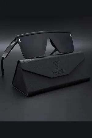 VOYAGE Unisex Black Lens & Black Wayfarer Sunglasses with Polarised Lens