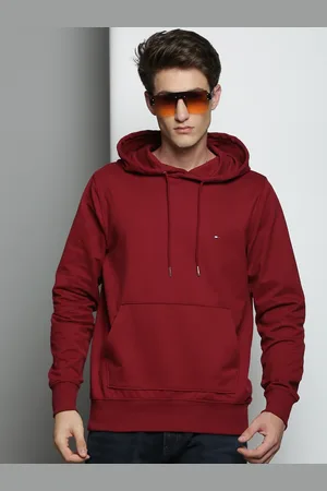 Tommy Hilfiger Men Maroon Hooded Sweatshirt