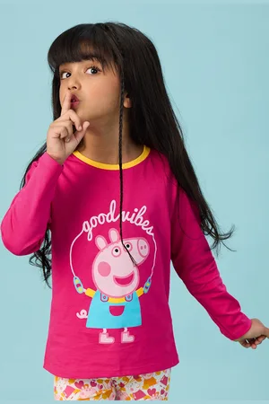 The Souled Store Infant Girls Peppa Pig Printed Pure Cotton T-shirt
