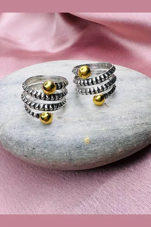 ARTE Set of 2 Adjustable 925 Sterling Silver Toe Rings