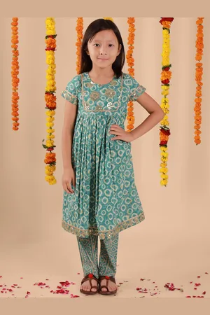 Sangria Girls Printed Kurta & Trouser With Dupatta