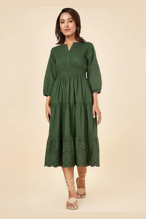 Pantaloons Embroidered Empire Midi Dress