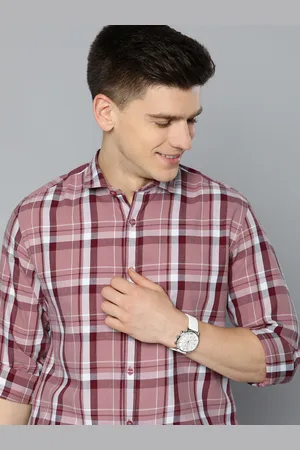 Mast & Harbour Men Pink & White Checked Pure Cotton Casual Shirt