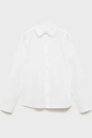 MANGO Boys Solid Pure Cotton Shirt