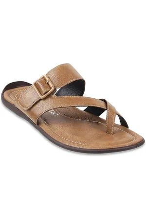 Metro Men Beige Comfort Sandals