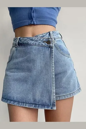 DressBerry Women Denim A-Line Above Knee Skirts