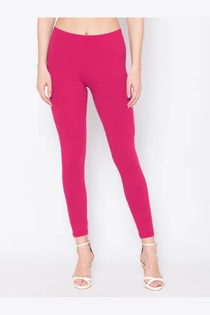 GROVERSONS Paris Beauty Women Fuchsia Pink Solid Leggings