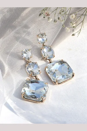 Joker & Witch White Contemporary Drop Earrings