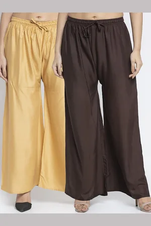 GRACIT Women Pack of 2 Beige & Brown Ethnic Palazzos