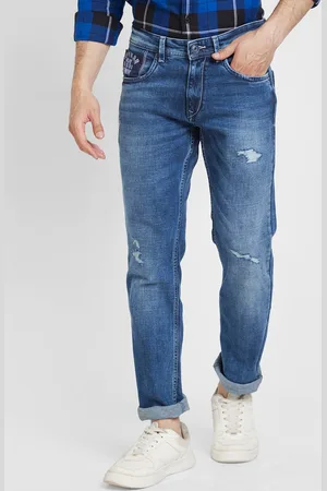 SPYKAR Men Mid-Rise Mildly Distressed Light Fade Stretchable Jeans