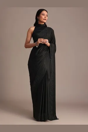 KALKI Fashion Embellished Beads and Stones Satin Saree