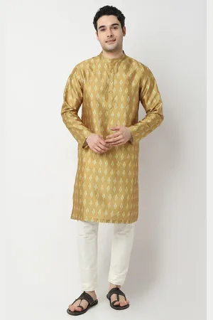 Ethnicity Ethnic Motifs Printed Band Collar Straight Kurta