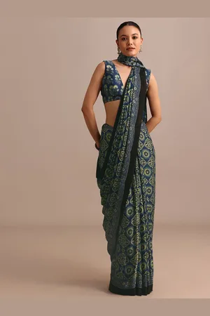 KALKI Fashion Women Floral Print Satin Saree