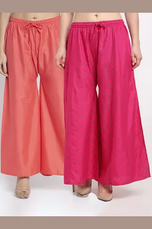 GRACIT Women Pack of 2 Printed Flared Knitted Ethnic Palazzos