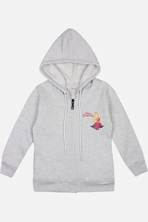 PROTEENS Girls Grey Solid Hooded Sweatshirt