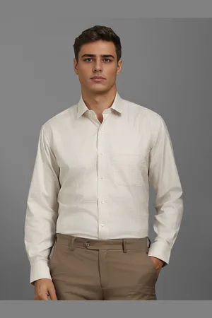 Louis Philippe Men Classic Fit Spread Collar Checked Cotton Formal Shirt