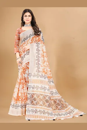 Anouk Tie and Dye Zari Linen Blend Saree