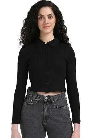 Calvin Klein Women Polo Collar Crop T-shirt