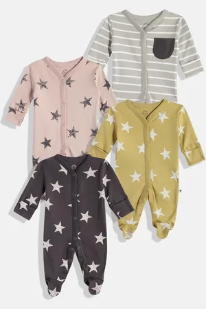 Next Infant Boys Pack Of 4 Pure Cotton Sleepsuits