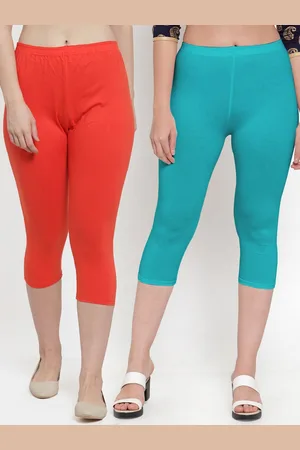 GRACIT Pack-2 Women Orange & Blue Capris
