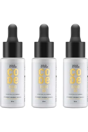 Wild Stone Men Set of 3 Code Beard Oils for Anti-Dandruff & Non Greasy Beard - 30 ml Each