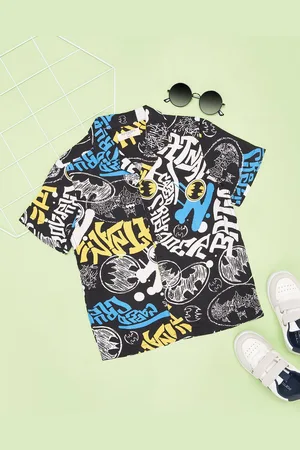Pantaloons Boys Cuban Collar Typography Printed Casual Shirt