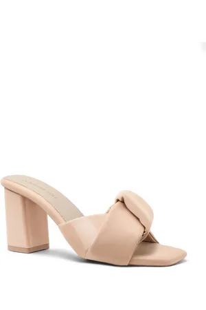 Signature Knotted Open Toe Block Heels