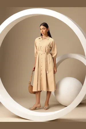Chemistry Pure Cotton Belted Shirt Midi Dress