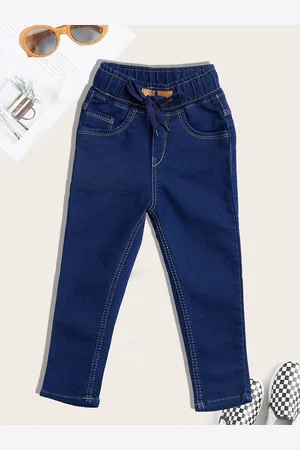 YK Boys Jogger High-Rise Light Fade Embroidered Jeans