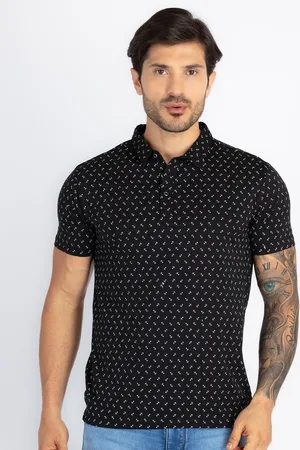 Status Quo Men Printed Polo Collar Pure Cotton Pockets T-shirt