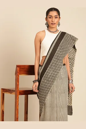 Taavi Block Printed Pure Cotton Bagru Saree