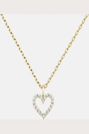 AQUASTREET 14K Gold Plated Zircon Stones Heart Pendant Necklace