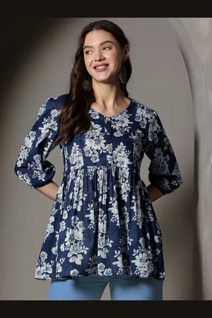 Kalini Women Floral Printed Cotton A-Line Top