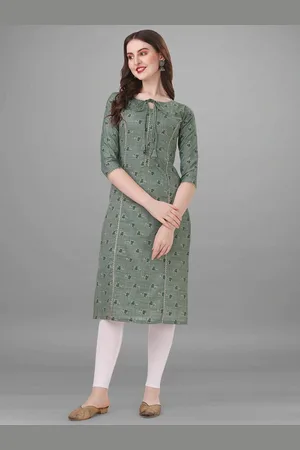 BAPS Floral Printed Tie Up Neck Pure Cotton Kurta