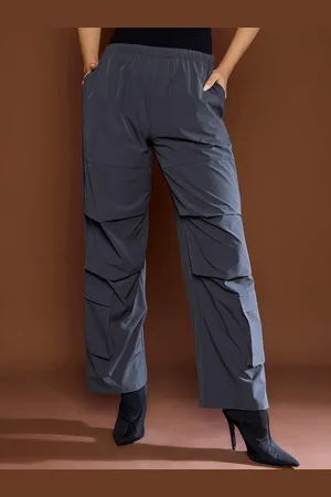 Sassafras Women Pleated Knee Baggy Parachute Pants