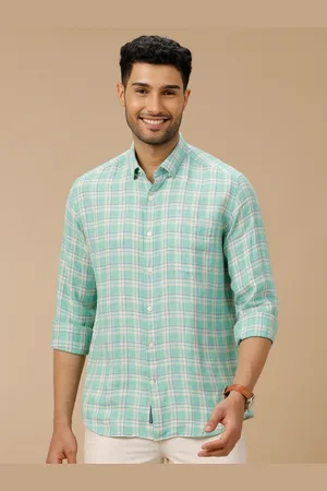 Linen Club Men Contemporary Slim Fit Opaque Checked Casual Shirt