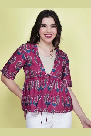 CHARMGAL Ethnic Motifs Printed Top