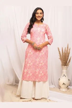 FIORRA Floral Printed Pure Cotton Straight Kurta